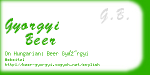 gyorgyi beer business card